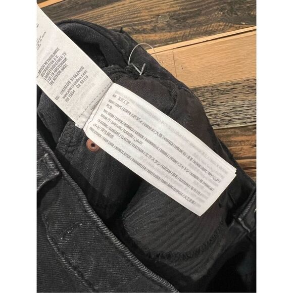 Abercrombie & Fitch NWT 90s Straight High Rise Jeans Faux Leather sz 29 / 8S - Picture 5 of 9